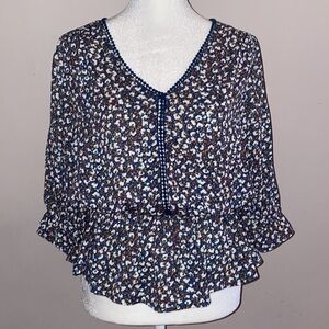 Sienna Sky Floral Peplum 3/4 Sleeve Blouse